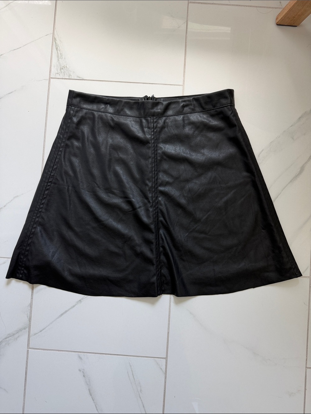 Sanctuary Classic Black A-Line Faux Leather Skirt